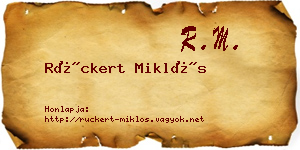 Rückert Miklós névjegykártya